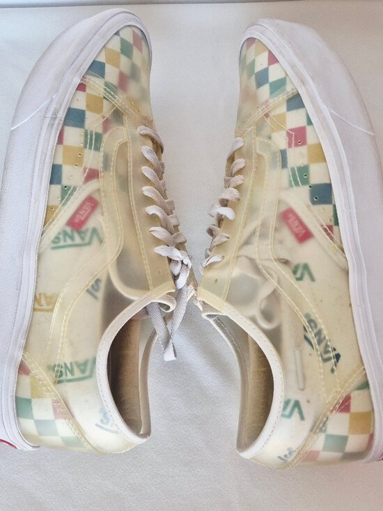 Vans ComfyCush Slip-Skool Checkerboard Multi-Color Sneakers Lace Unisex M9.5 W11 - Picture 6 of 11